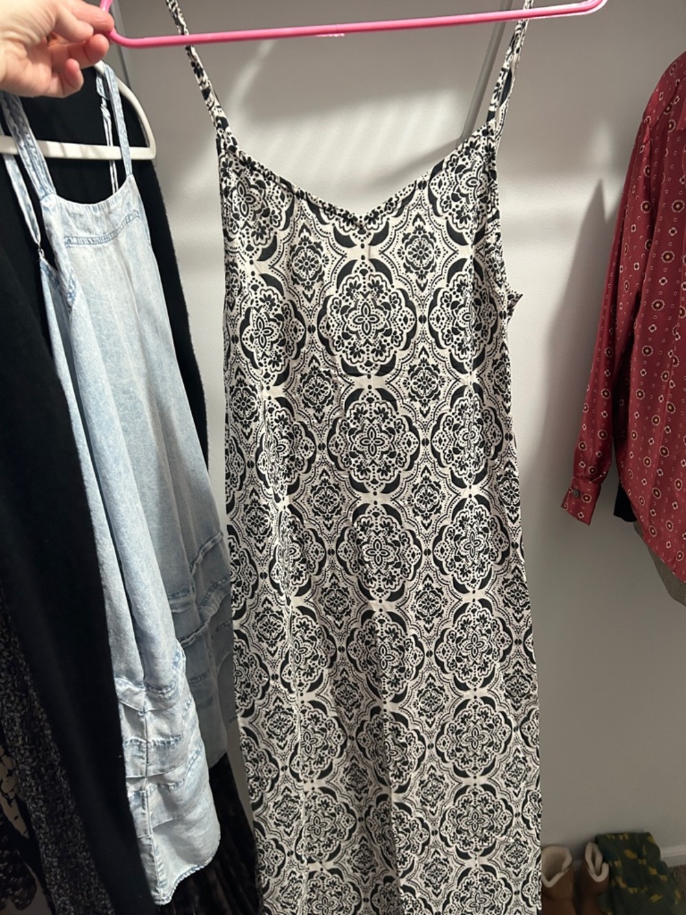 Splendid Black and White Maxi Slip Dress